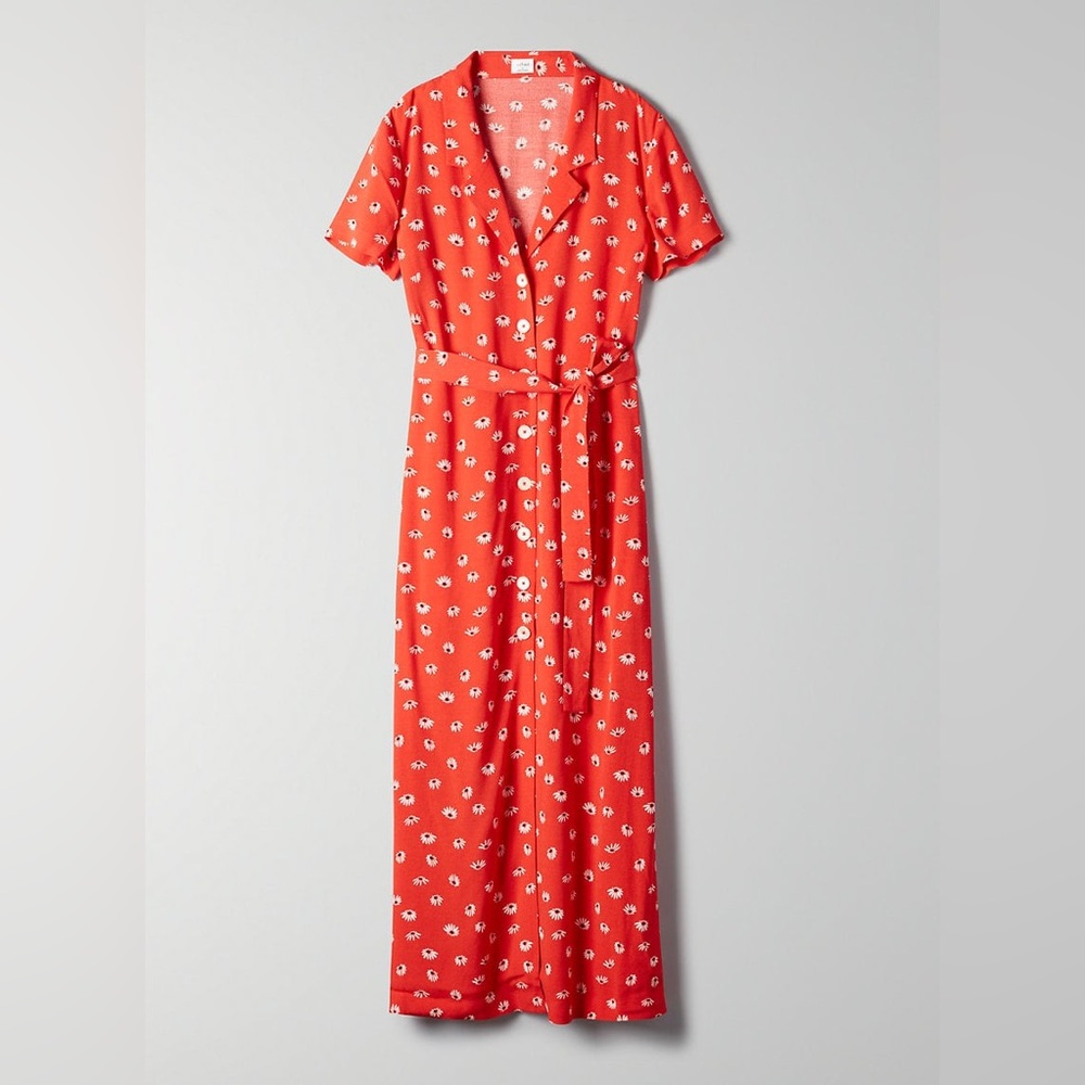 aritzia wilfred shirt dress - red
